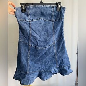 Tiger Mist Strapless Denim Mini Dress